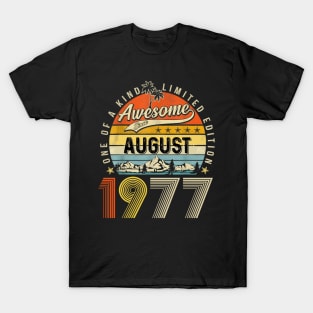 Awesome Since August 1977 Vintage 46th Birthday T-Shirt